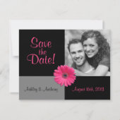 Save The Date Mariage photo rose Gerbera Enregistrer la date (Devant)