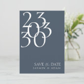 Save The Date Mariage photo Royal Bleu Chic (Debout devant)