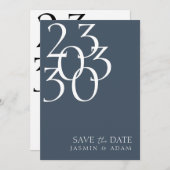 Save The Date Mariage photo Royal Bleu Chic (Devant / Derrière)