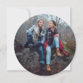 Save The Date Mariage photo Rustic Wood Slice (Dos)