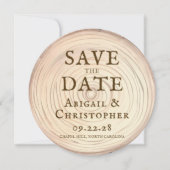 Save The Date Mariage photo Rustic Wood Slice (Devant)