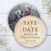 Save The Date Mariage photo Rustic Wood Slice
