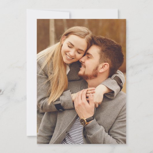 Save The Date Mariage photo Rustic Wood String (Dos)