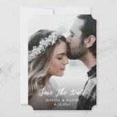 Save The Date Mariage photo rustique à fond de bois (Devant)