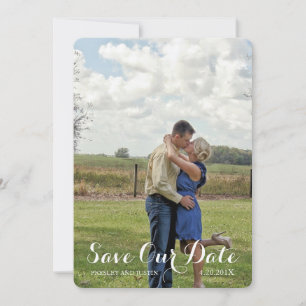 Save The Date Mariage Photo Rustique Campagne Cerf Amour