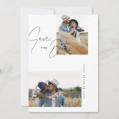 Save The Date Mariage photo rustique noir et blanc moderne (Devant)