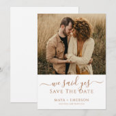 Save The Date Mariage Photo Rustique Terreux (Devant / Derrière)