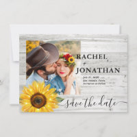 Mariage photo Rustique Tournesol blanc