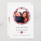 Save The Date Mariage photo safari floral (Devant / Derrière)