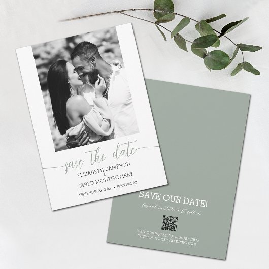 Save The Date Mariage photo Sage Green