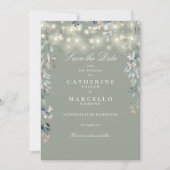 Save The Date Mariage photo Sage Green Floral (Devant)