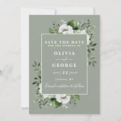 Save The Date Mariage photo Sage Green Rustic (Devant)
