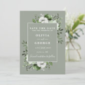 Save The Date Mariage photo Sage Green Rustic (Debout devant)