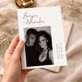 Save The Date Mariage photo script minimaliste moderne