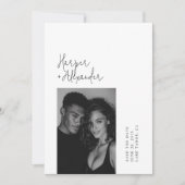 Save The Date Mariage photo script minimaliste moderne (Devant)