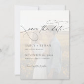 Save The Date Mariage photo simple Calligraphie Script superposi (Devant)