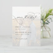 Save The Date Mariage photo simple Calligraphie Script superposi (Debout devant)