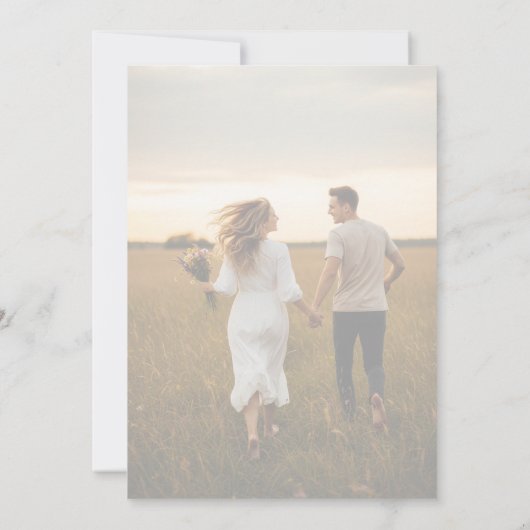 Save The Date Mariage photo simple Calligraphie Script superposi (Dos)