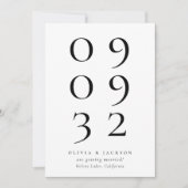 Save The Date Mariage photo simple de typographie (Devant)