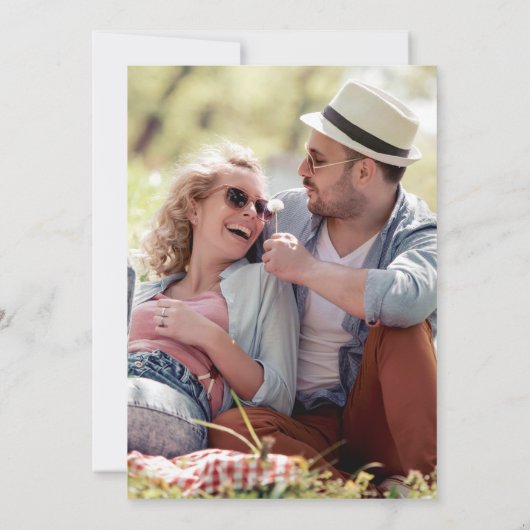 Save The Date Mariage photo simple de typographie (Dos)