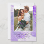 Save The Date Mariage Photo Simple Design Purple Enregistrer La  (Devant)