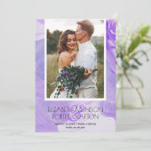 Save The Date Mariage Photo Simple Design Purple Enregistrer La  (Debout devant)