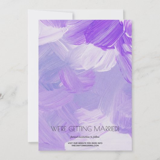 Save The Date Mariage Photo Simple Design Purple Enregistrer La  (Dos)