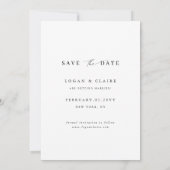Save The Date Mariage Photo Simple Écriture Classique (Dos)