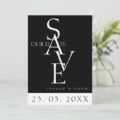 Save The Date Mariage photo simple en noir blanc minimal (Debout devant)