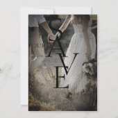 Save The Date Mariage photo simple en noir blanc minimal (Dos)