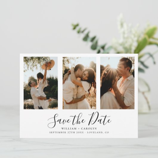 Save The Date Mariage photo simple et élégant (Debout devant)