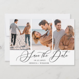 Save The Date Mariage photo simple et élégant 3 PHOTO simple mod
