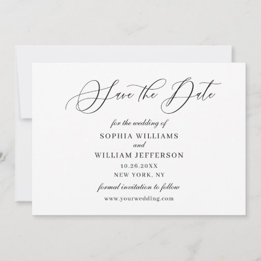 Save The Date Mariage photo simple et élégant 3 PHOTO simple mod (Dos)