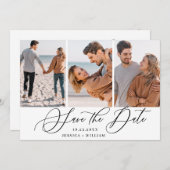 Save The Date Mariage photo simple et élégant 3 PHOTO simple mod (Devant / Derrière)