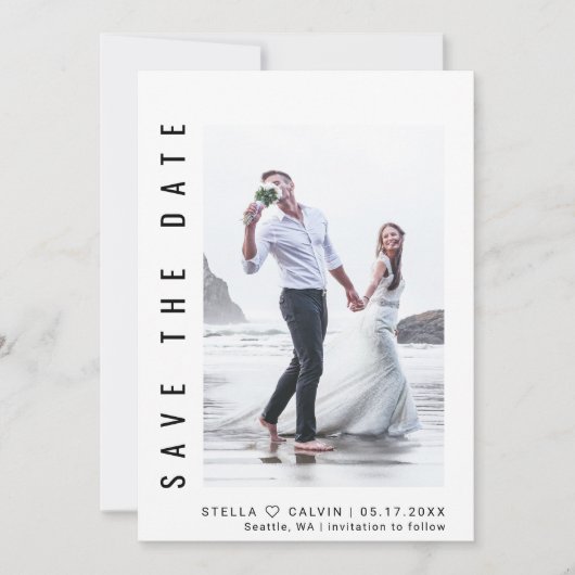 Save The Date Mariage photo simple et moderne (Devant)
