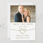 Save The Date Mariage photo simple Gold (Devant)