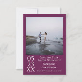 Save The Date Mariage photo simple Magenta Moderne Minimal (Devant)