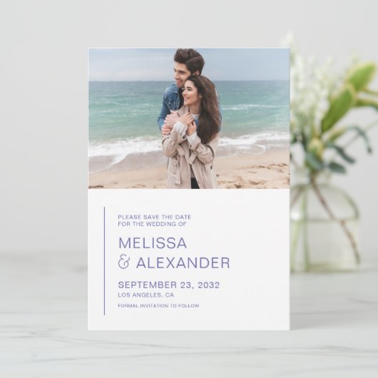 Save The Date Mariage photo simple minimal (Debout devant)