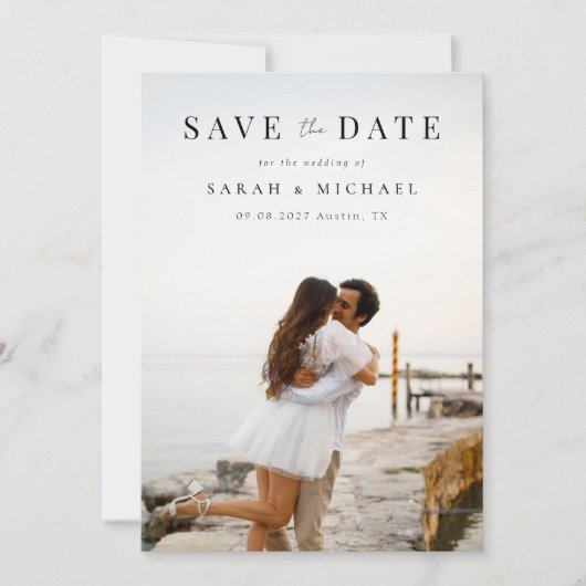 Save The Date Mariage photo simple moderne (Devant)