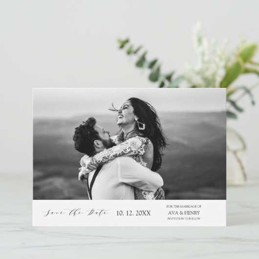 Save The Date Mariage photo simple moderne (Debout devant)