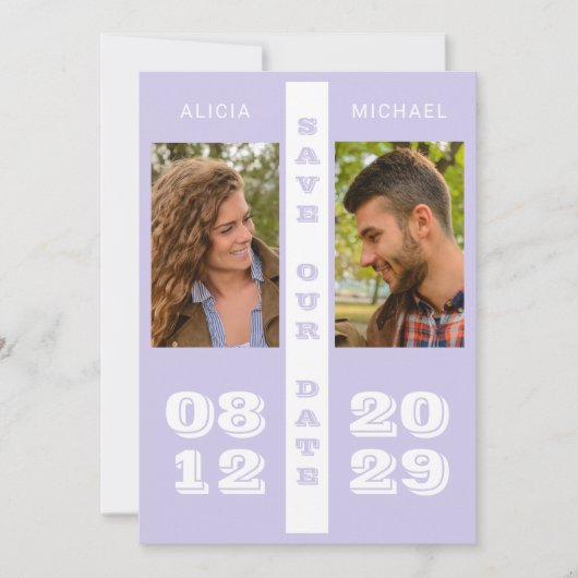 Save The Date Mariage photo simple moderne en gras (Devant)