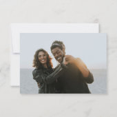 Save The Date Mariage photo simple moderne Fiançailles rose (Dos)