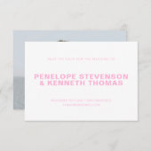 Save The Date Mariage photo simple moderne Fiançailles rose (Devant / Derrière)