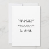 Save The Date Mariage Photo Simple Noir Blanc (Dos)