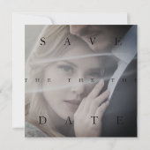 Save The Date Mariage Photo Simple Noir Blanc Chic (Dos)