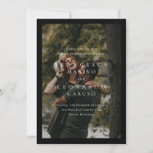 Save The Date Mariage Photo Simple Noir Classique (Devant)