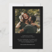 Save The Date Mariage Photo Simple Noir Classique (Dos)