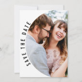 Save The Date Mariage photo simple noir et blanc (Devant)