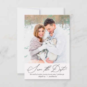 Save The Date Mariage photo souple et aéré Floral Peach Blush