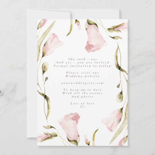 Save The Date Mariage photo Spring Bold Fleurs sauvages Boho (Dos)